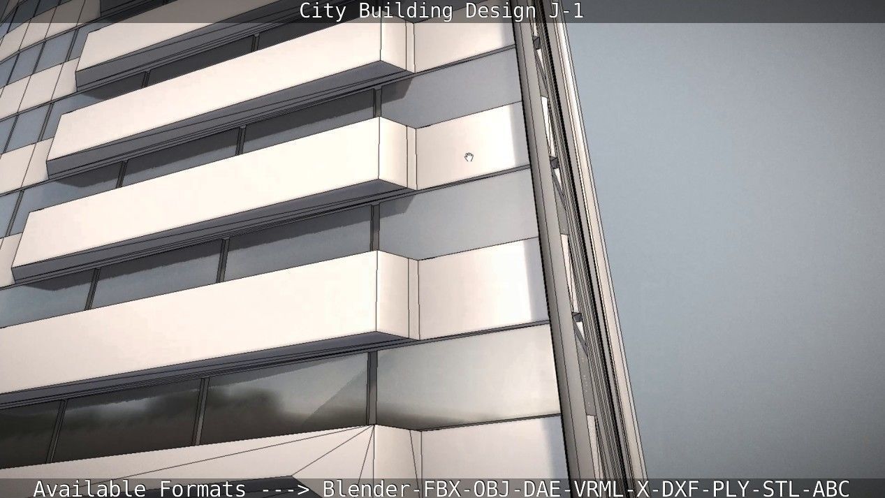 City Building Design J-1 Low-poly 3D model_51