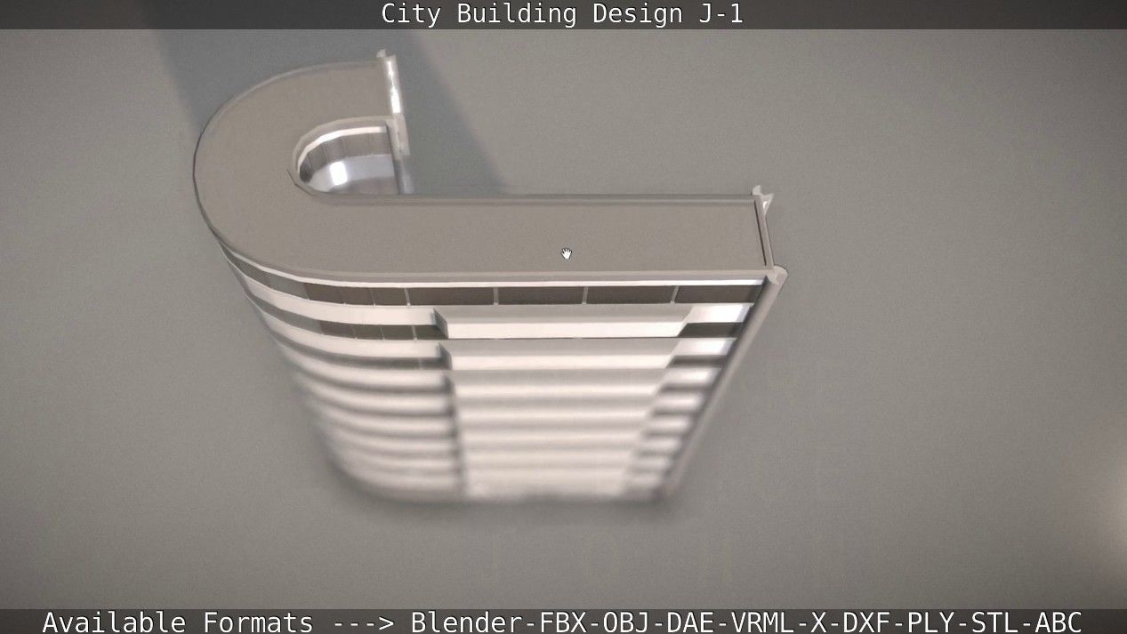 City Building Design J-1 Low-poly 3D model_31