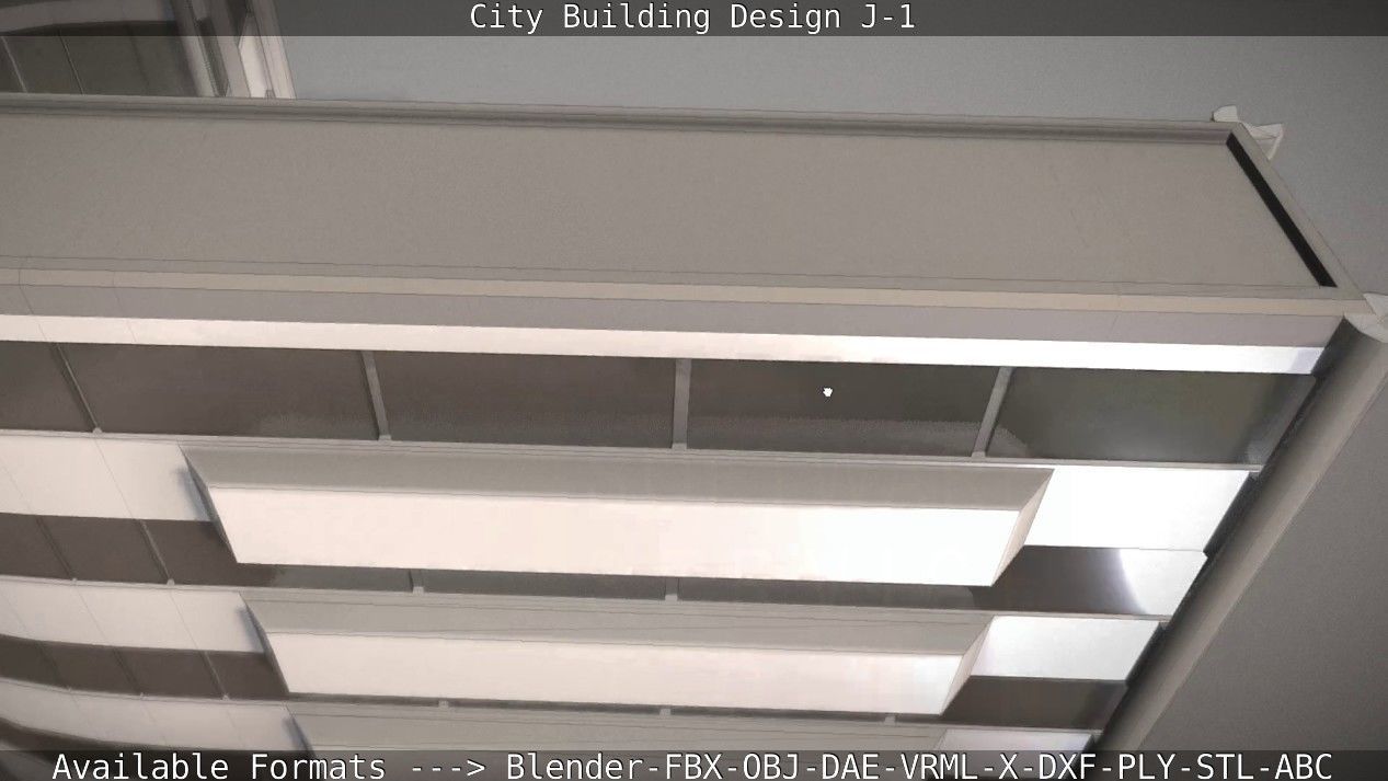 City Building Design J-1 Low-poly 3D model_43