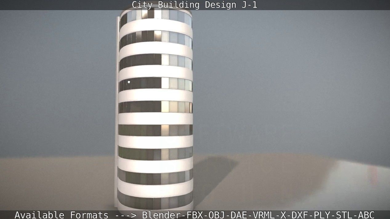 City Building Design J-1 Low-poly 3D model_24
