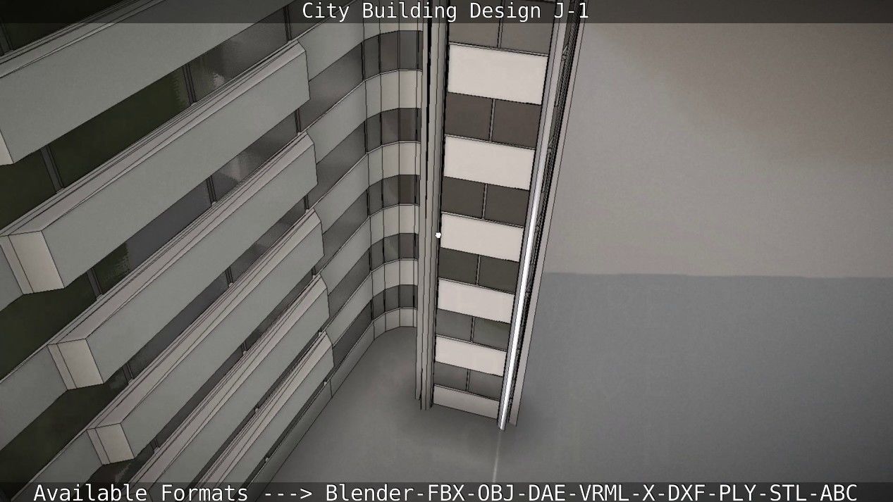 City Building Design J-1 Low-poly 3D model_67