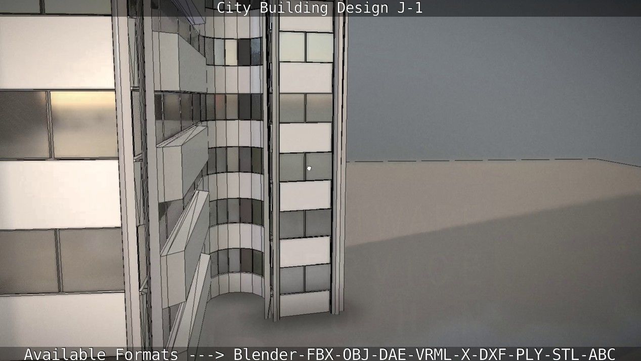 City Building Design J-1 Low-poly 3D model_65