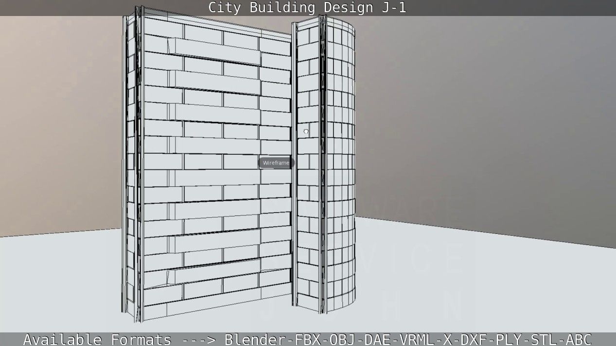 City Building Design J-1 Low-poly 3D model_79