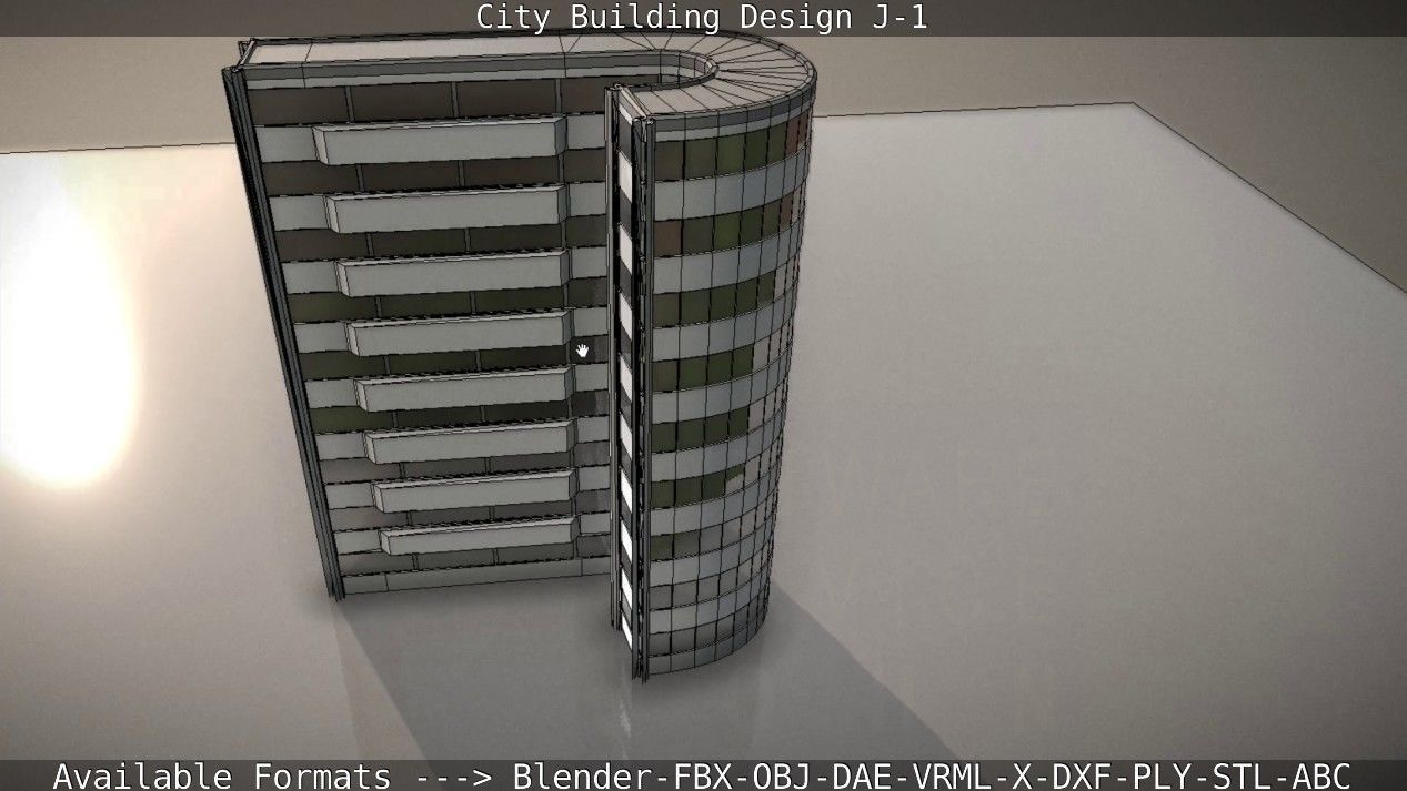 City Building Design J-1 Low-poly 3D model_72