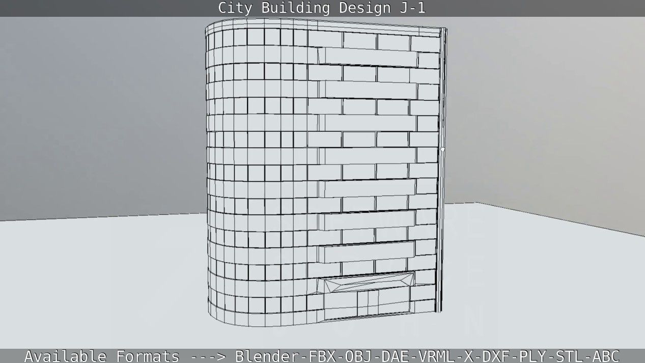 City Building Design J-1 Low-poly 3D model_81