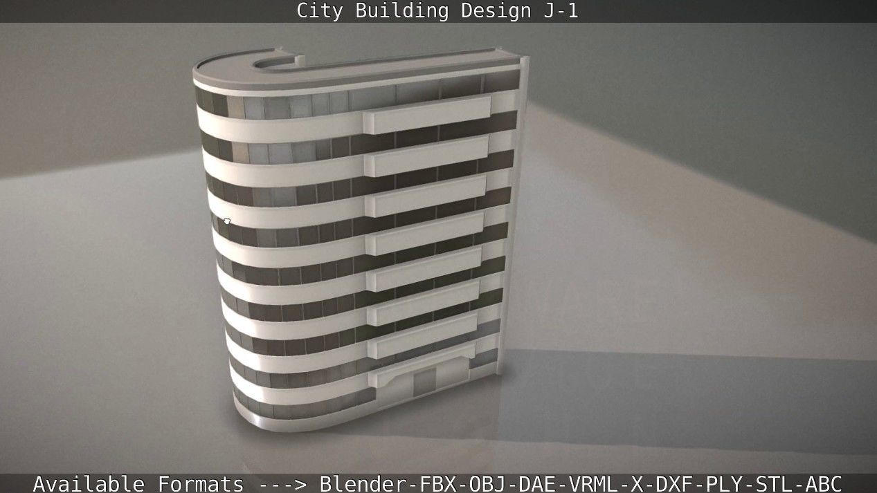 City Building Design J-1 Low-poly 3D model_26