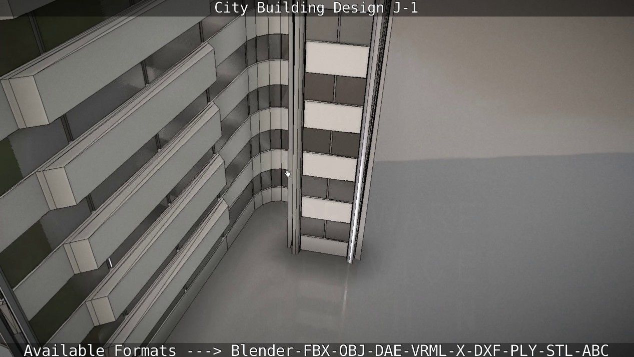 City Building Design J-1 Low-poly 3D model_66
