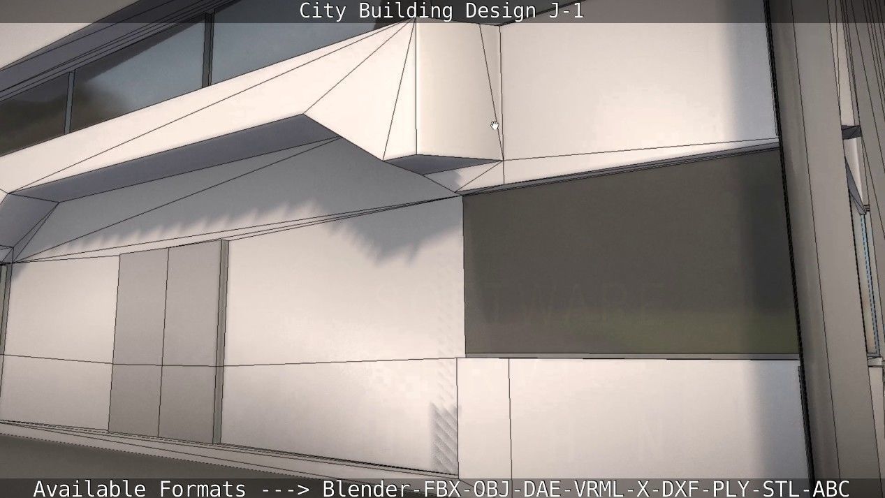 City Building Design J-1 Low-poly 3D model_55