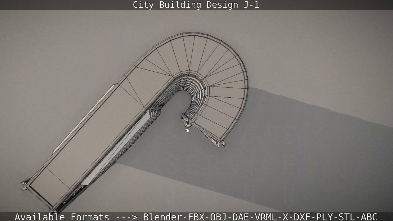 City Building Design J-1 Low-poly 3D model_71