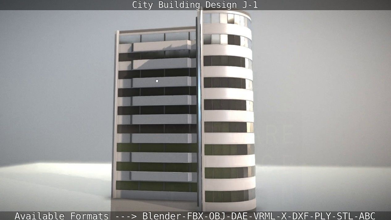 City Building Design J-1 Low-poly 3D model_22