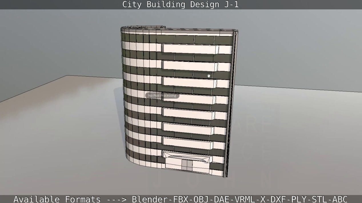City Building Design J-1 Low-poly 3D model_90