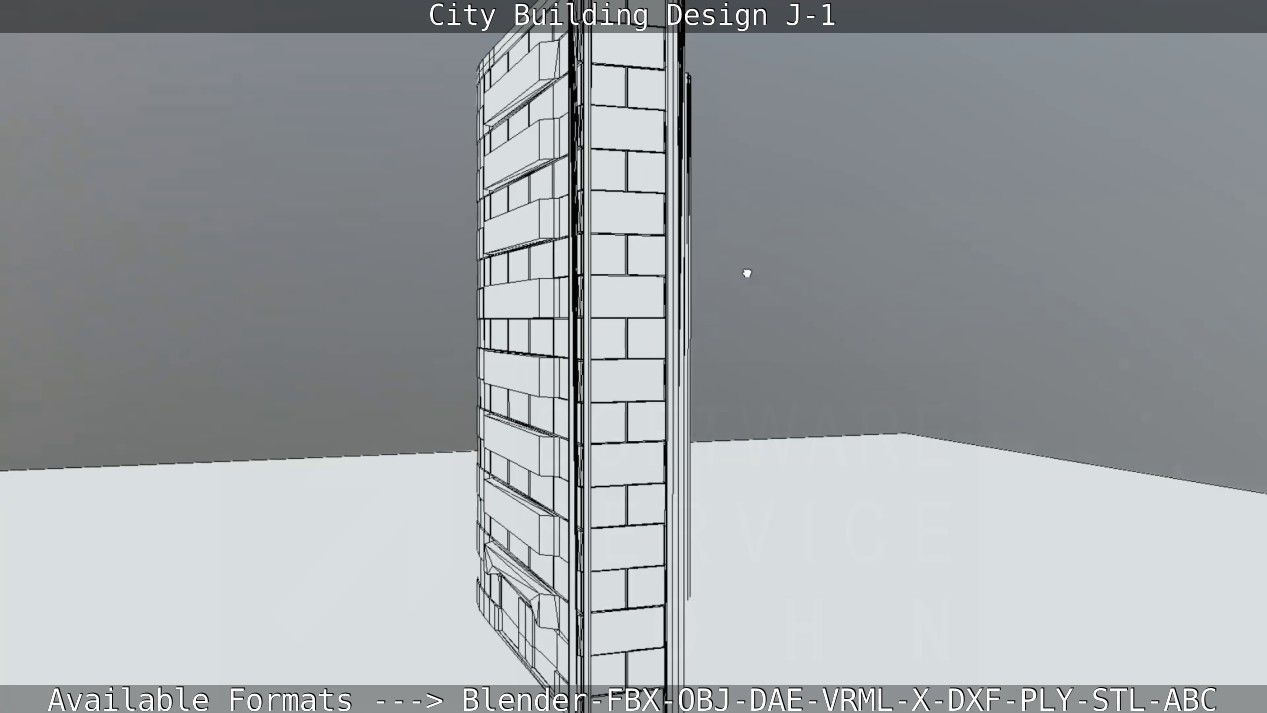 City Building Design J-1 Low-poly 3D model_80