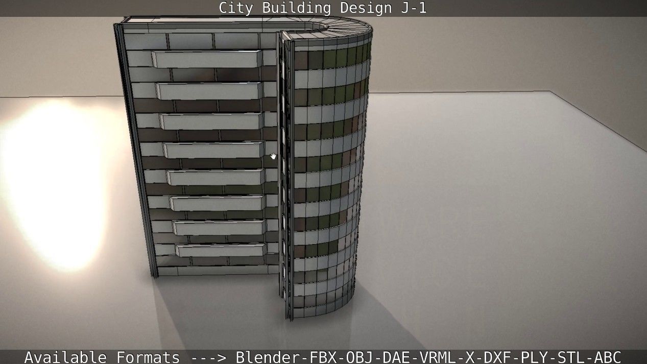 City Building Design J-1 Low-poly 3D model_73
