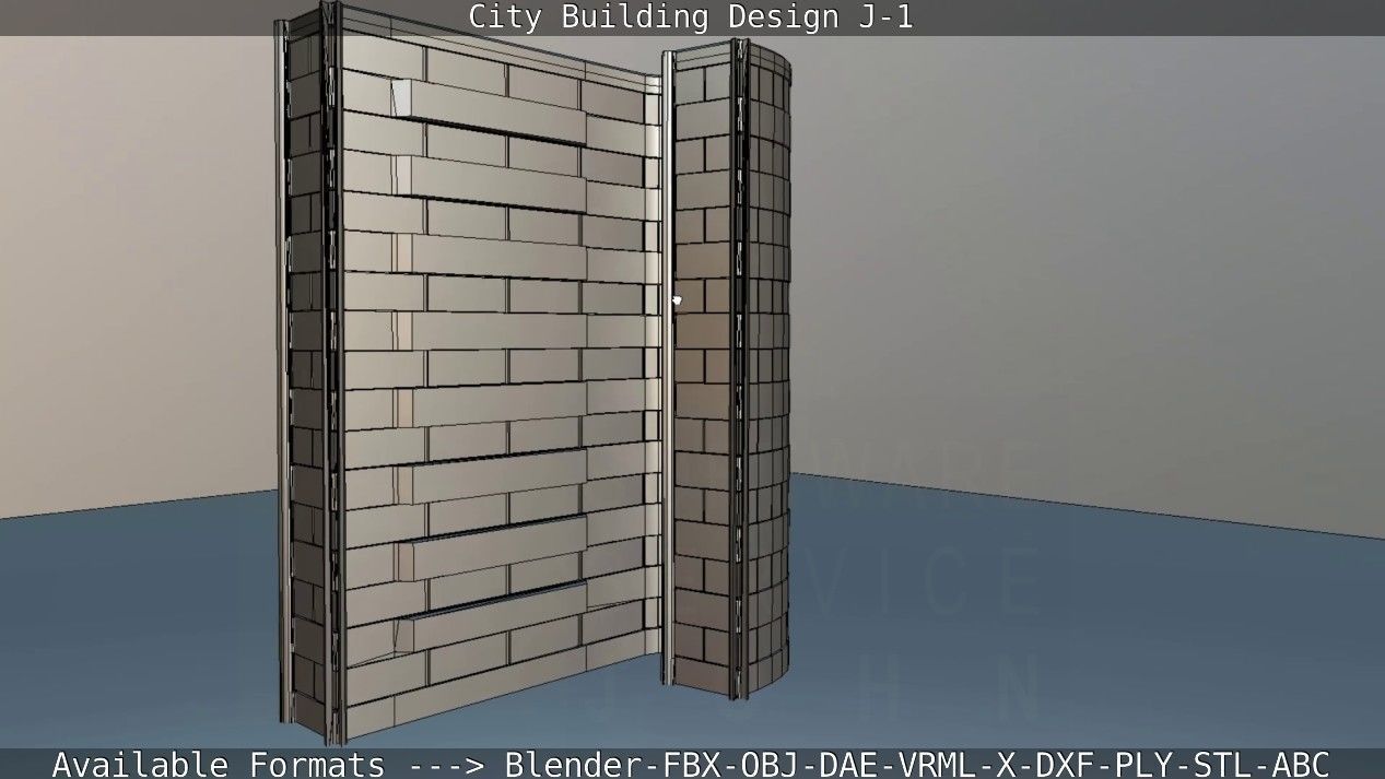City Building Design J-1 Low-poly 3D model_76