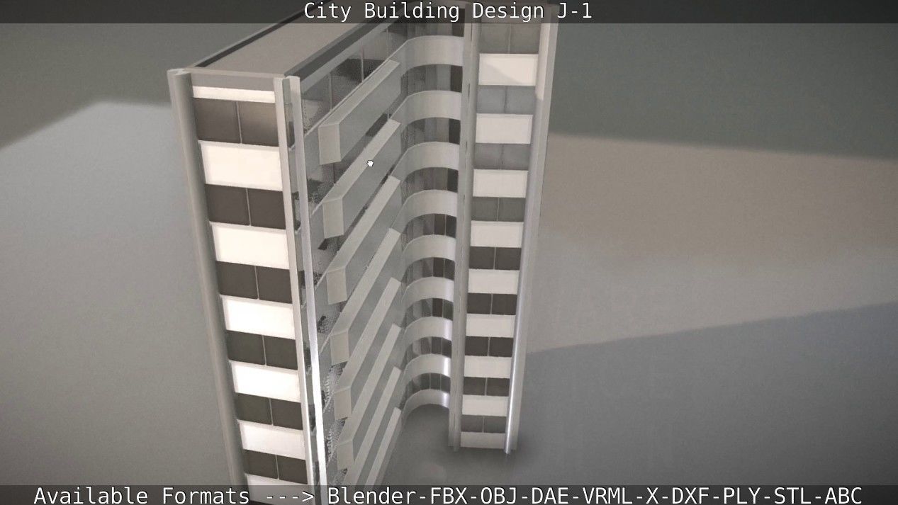 City Building Design J-1 Low-poly 3D model_33
