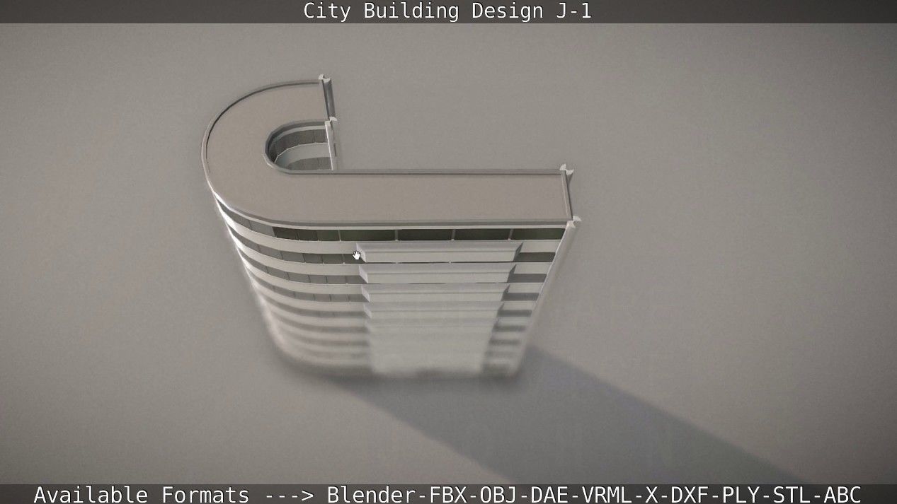 City Building Design J-1 Low-poly 3D model_28