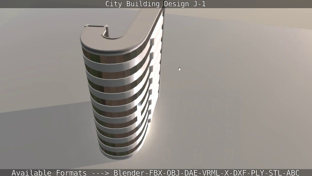 City Building Design J-1 Low-poly 3D model_94