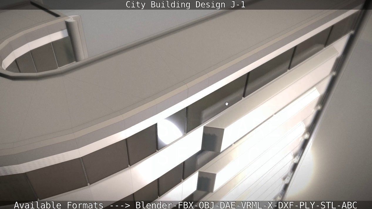 City Building Design J-1 Low-poly 3D model_44