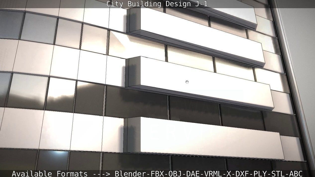 City Building Design J-1 Low-poly 3D model_48