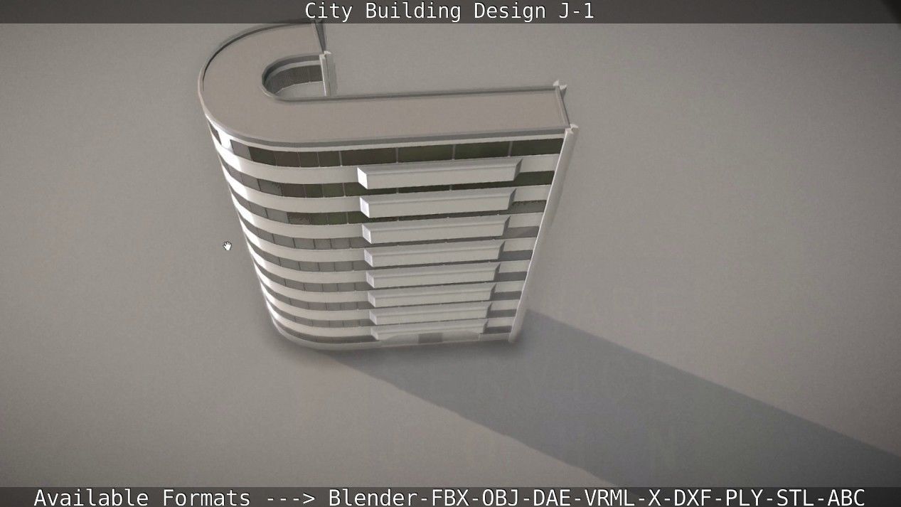 City Building Design J-1 Low-poly 3D model_27