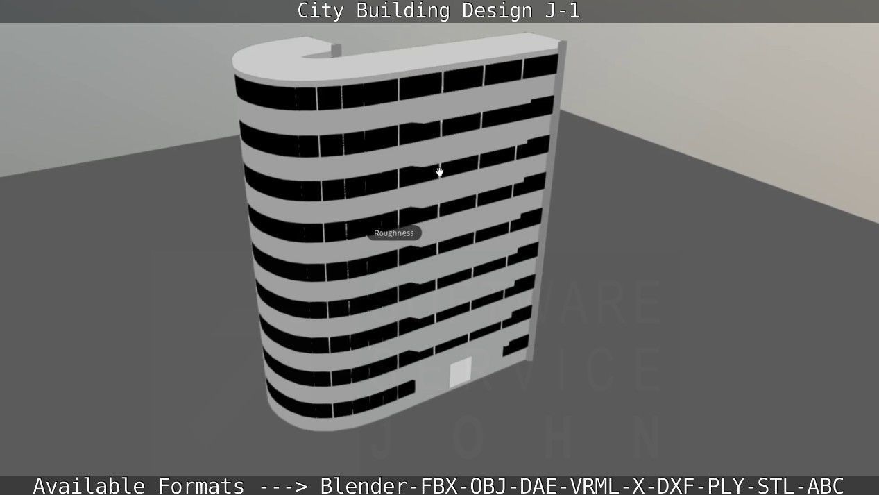 City Building Design J-1 Low-poly 3D model_99