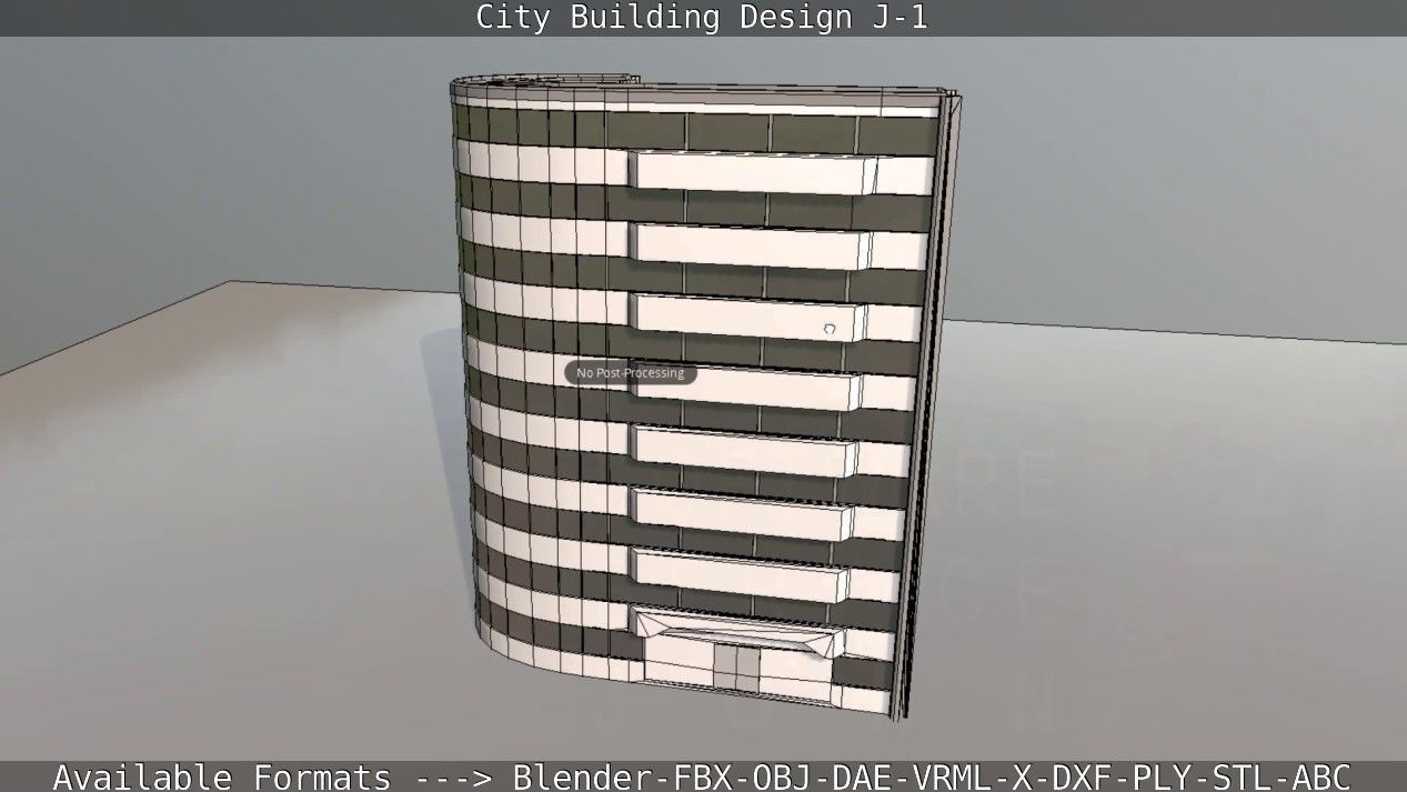 City Building Design J-1 Low-poly 3D model_91