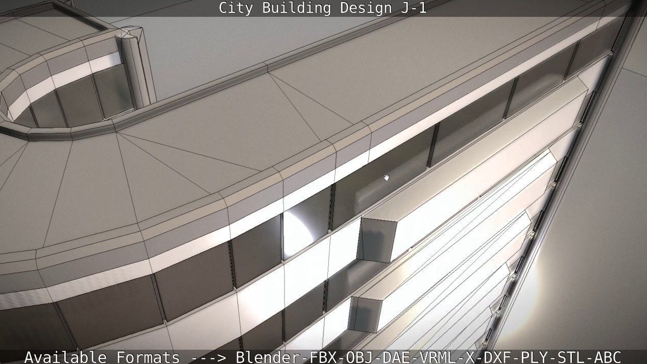 City Building Design J-1 Low-poly 3D model_45