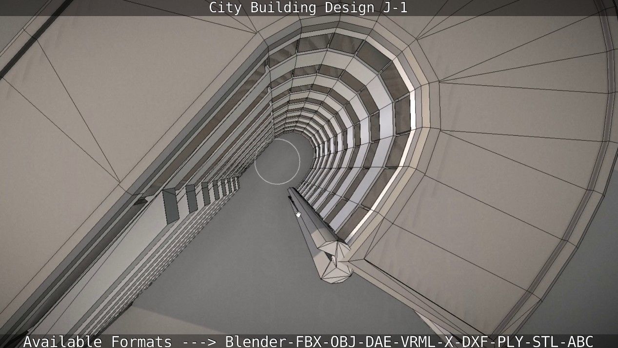 City Building Design J-1 Low-poly 3D model_70