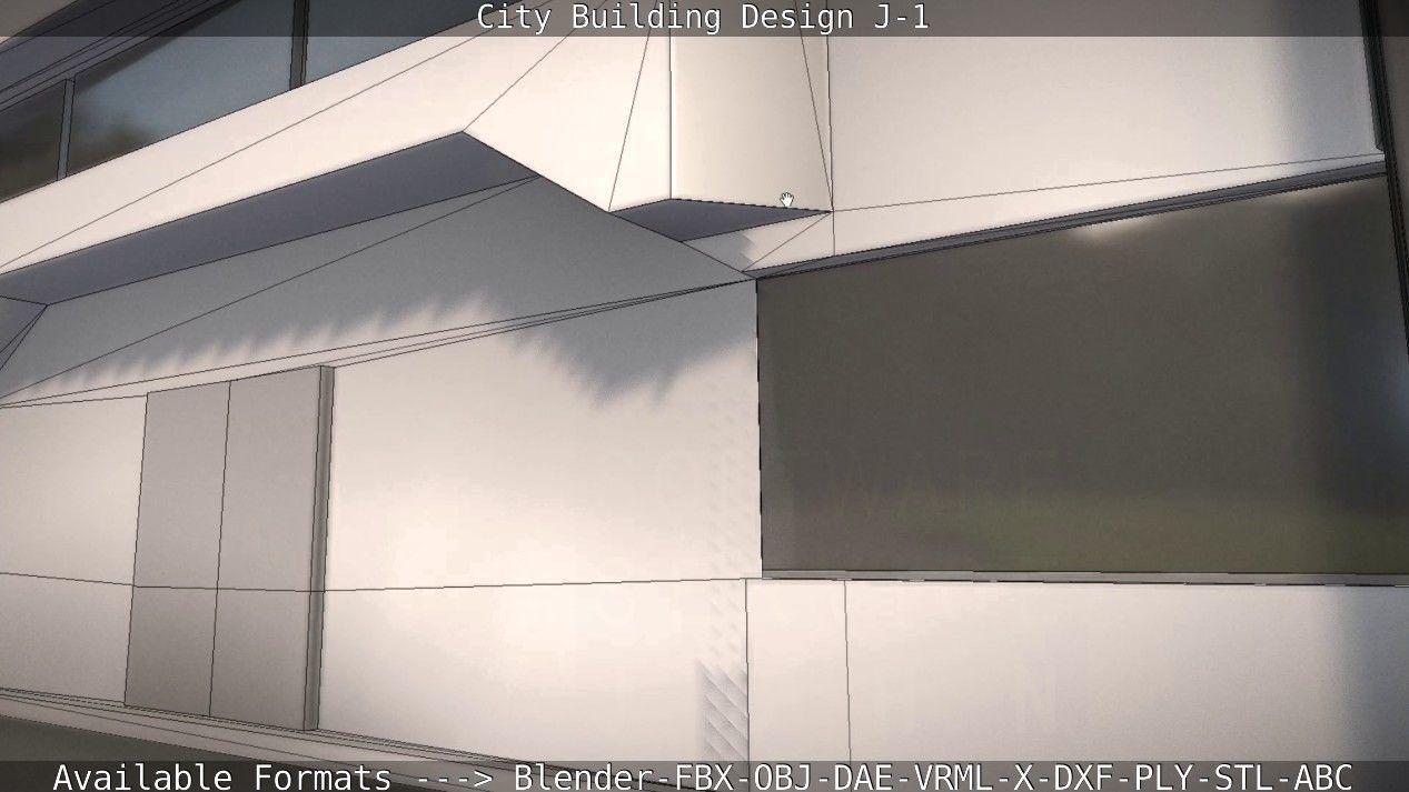 City Building Design J-1 Low-poly 3D model_57