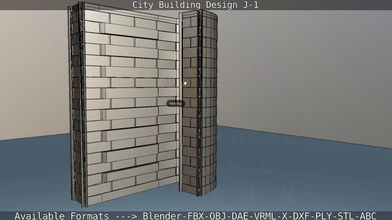 City Building Design J-1 Low-poly 3D model_75