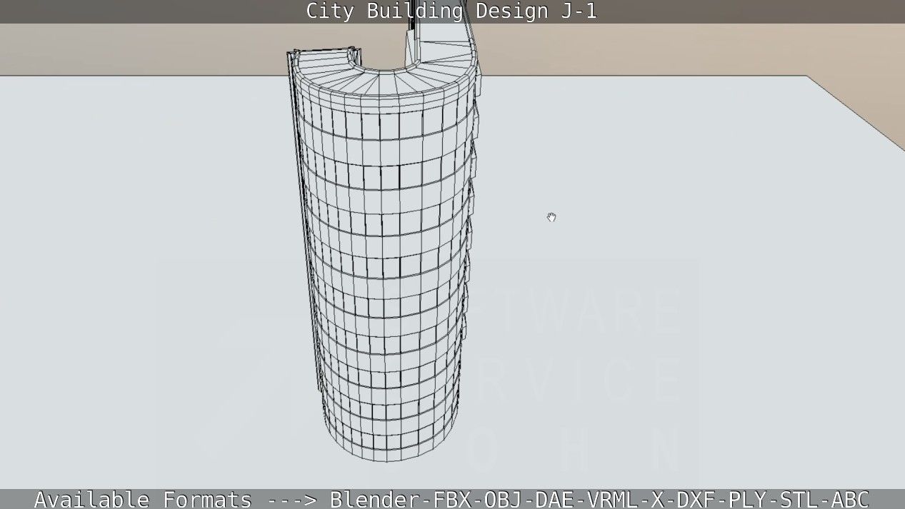City Building Design J-1 Low-poly 3D model_83