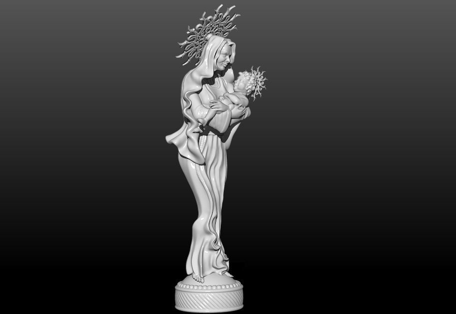 Maria statue of virgin mary 3D print model_1