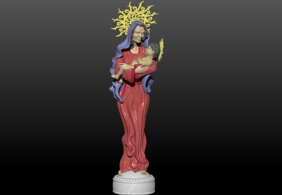 Maria statue of virgin mary 3D print model_7