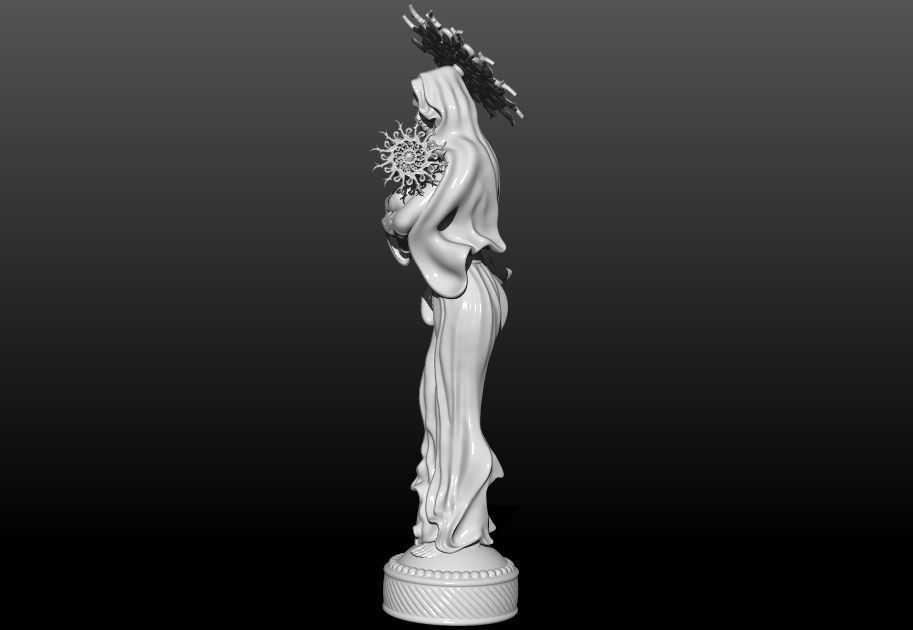 Maria statue of virgin mary 3D print model_2