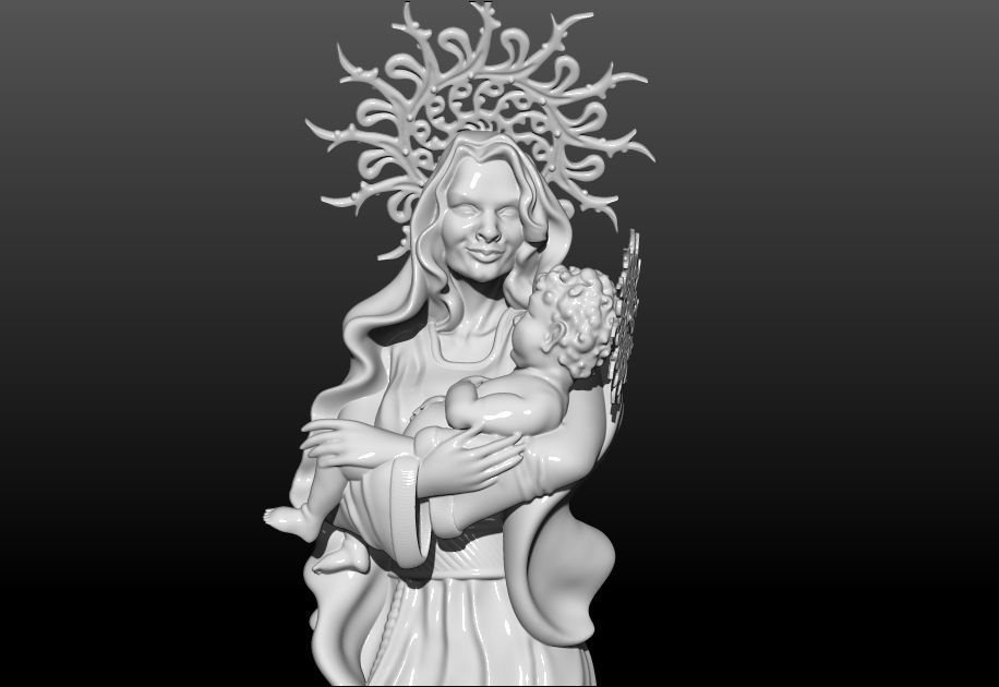 Maria statue of virgin mary 3D print model_5