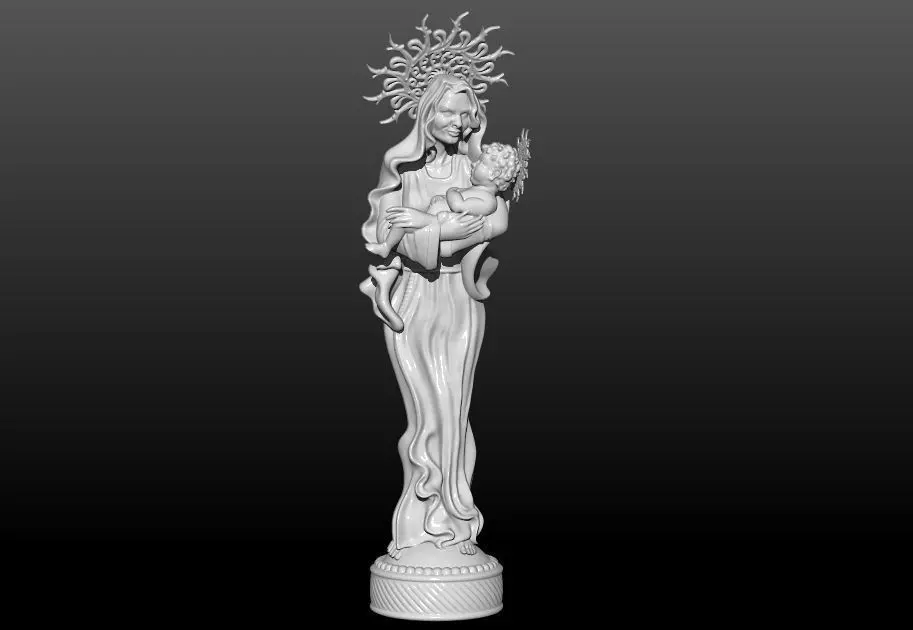 Maria statue of virgin mary 3D print model_0