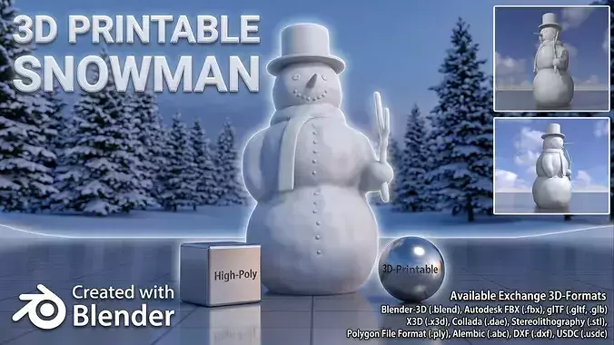 Snowman 3d-printable