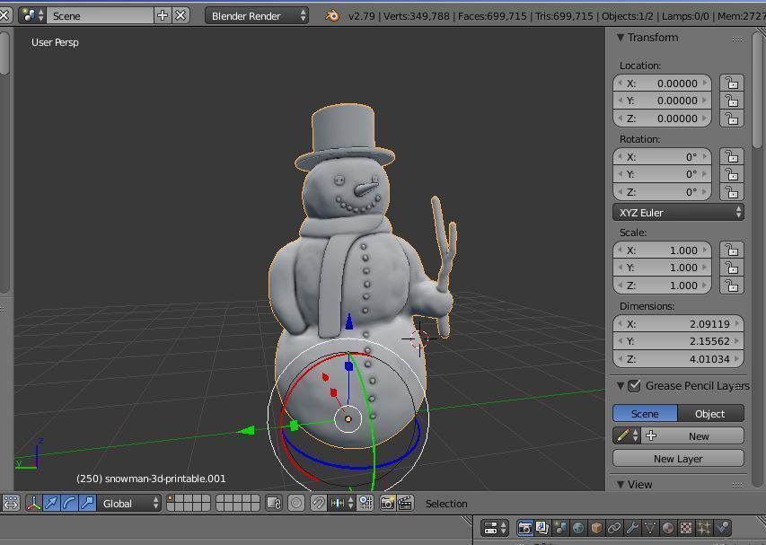Snowman 3d-printable 3D print model_6