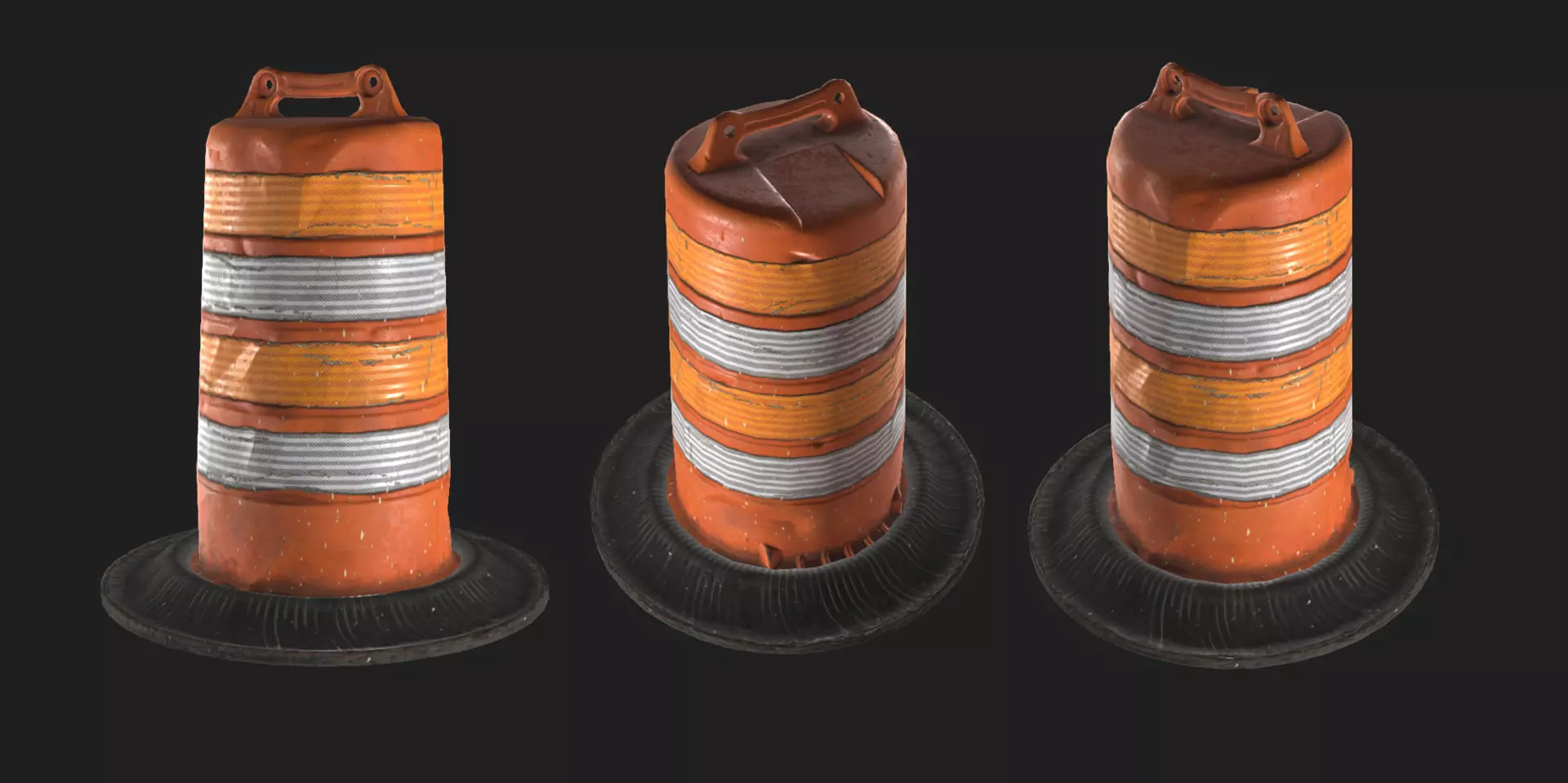 Construction Barrel Low-poly 3D model