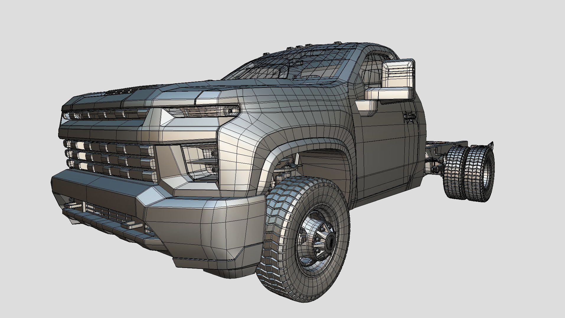 Chevrolet Silverado 3500 2021 truck Low-poly 3D model_17