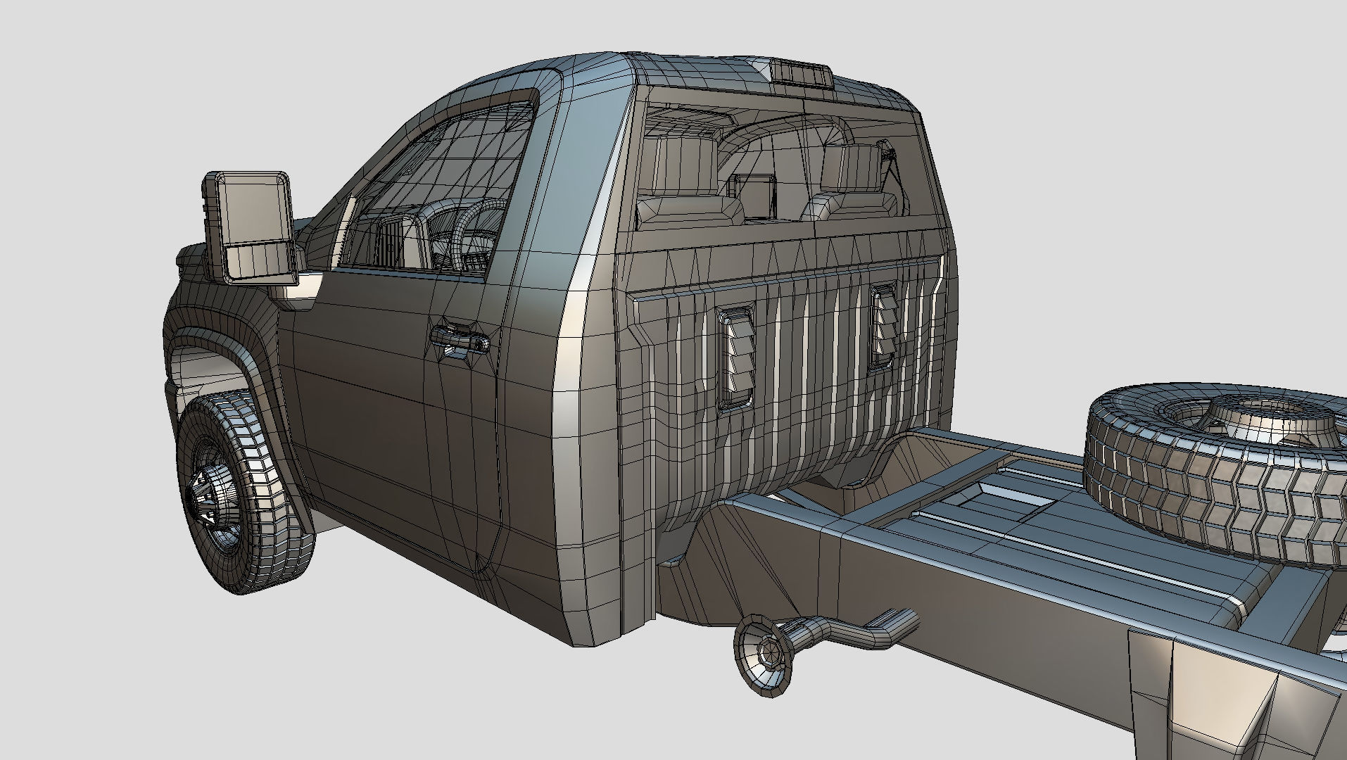 Chevrolet Silverado 3500 2021 truck Low-poly 3D model_20