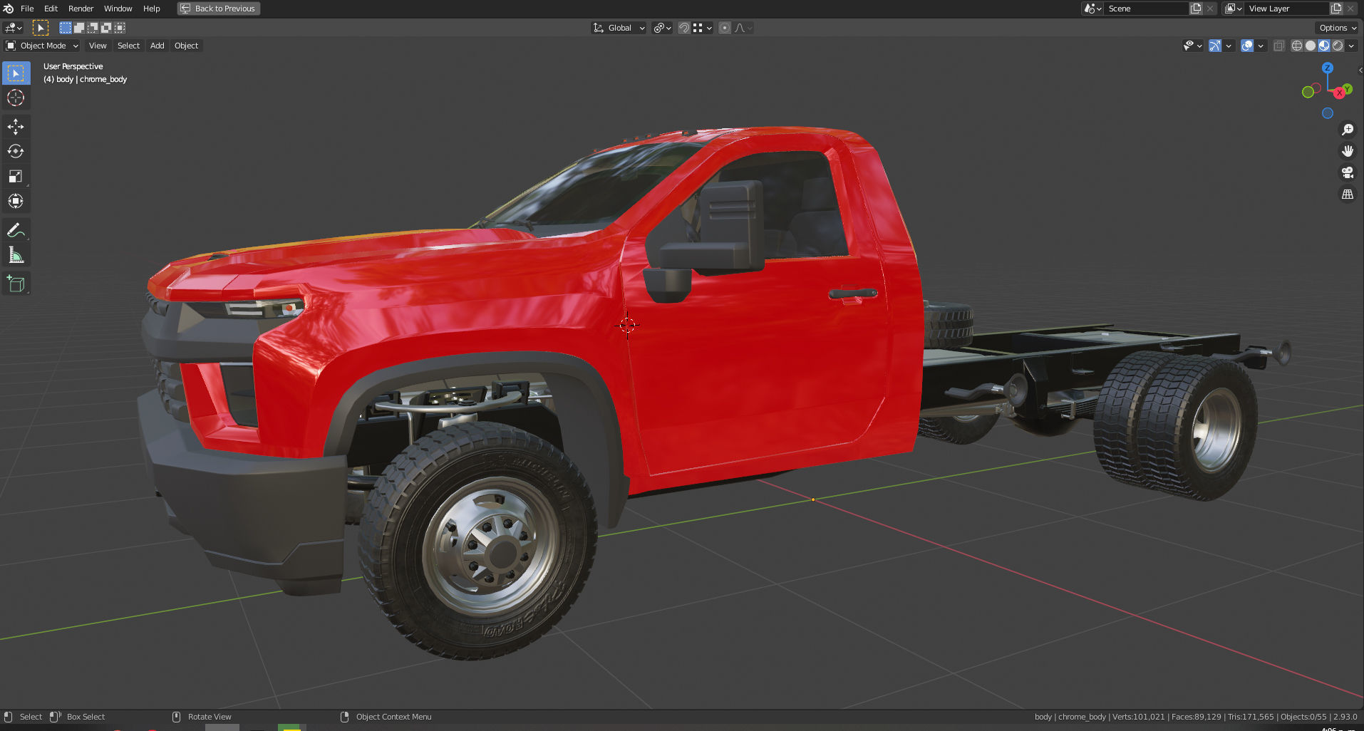 Chevrolet Silverado 3500 2021 truck Low-poly 3D model_12