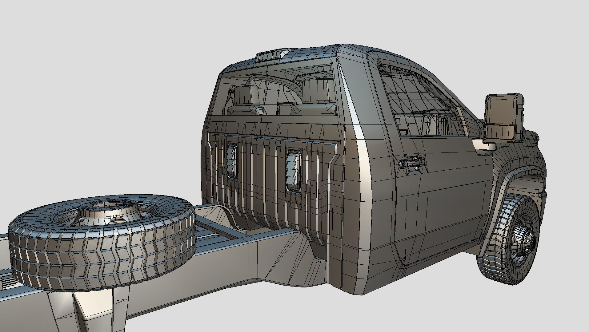 Chevrolet Silverado 3500 2021 truck Low-poly 3D model_19