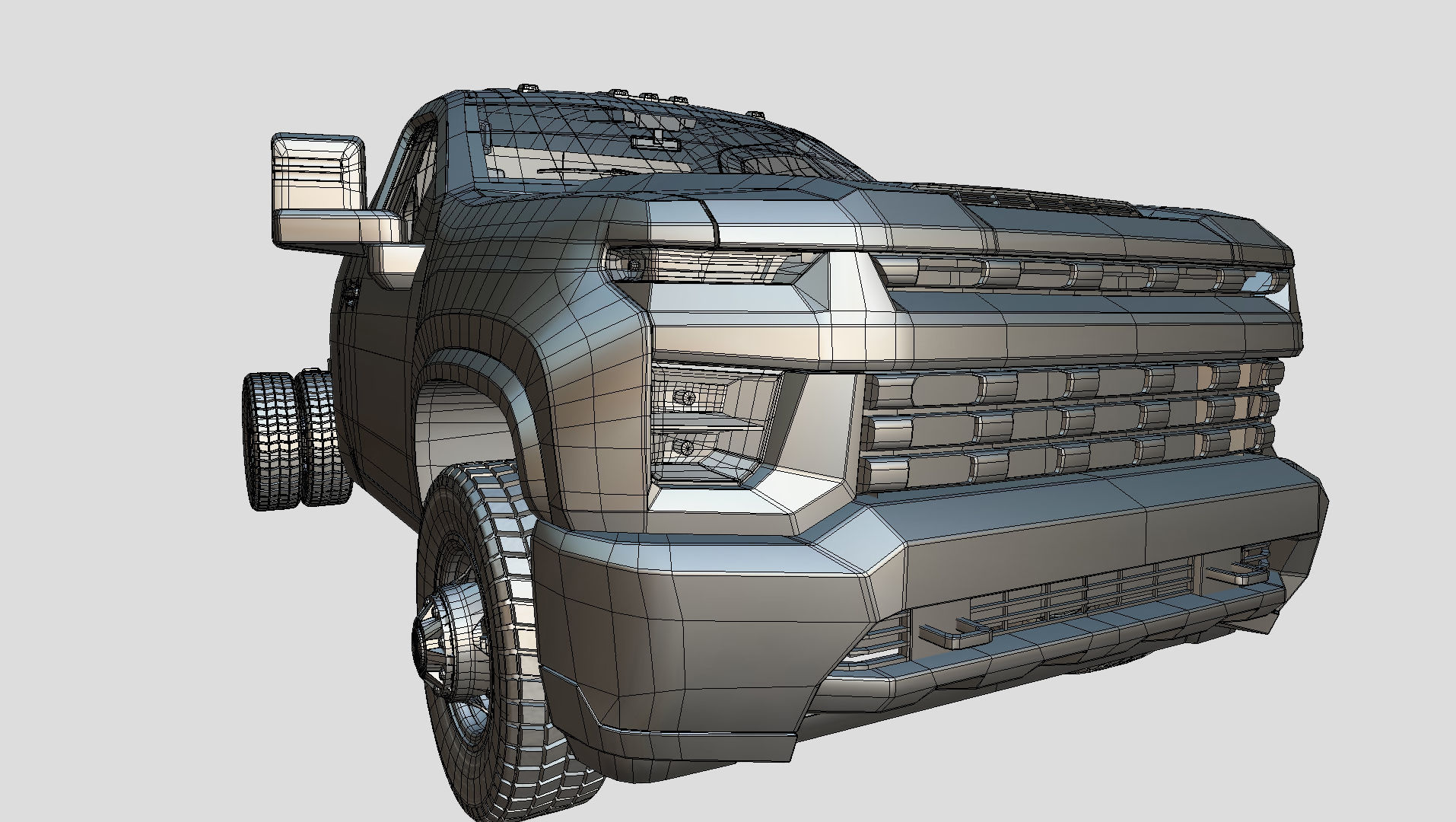 Chevrolet Silverado 3500 2021 truck Low-poly 3D model_18