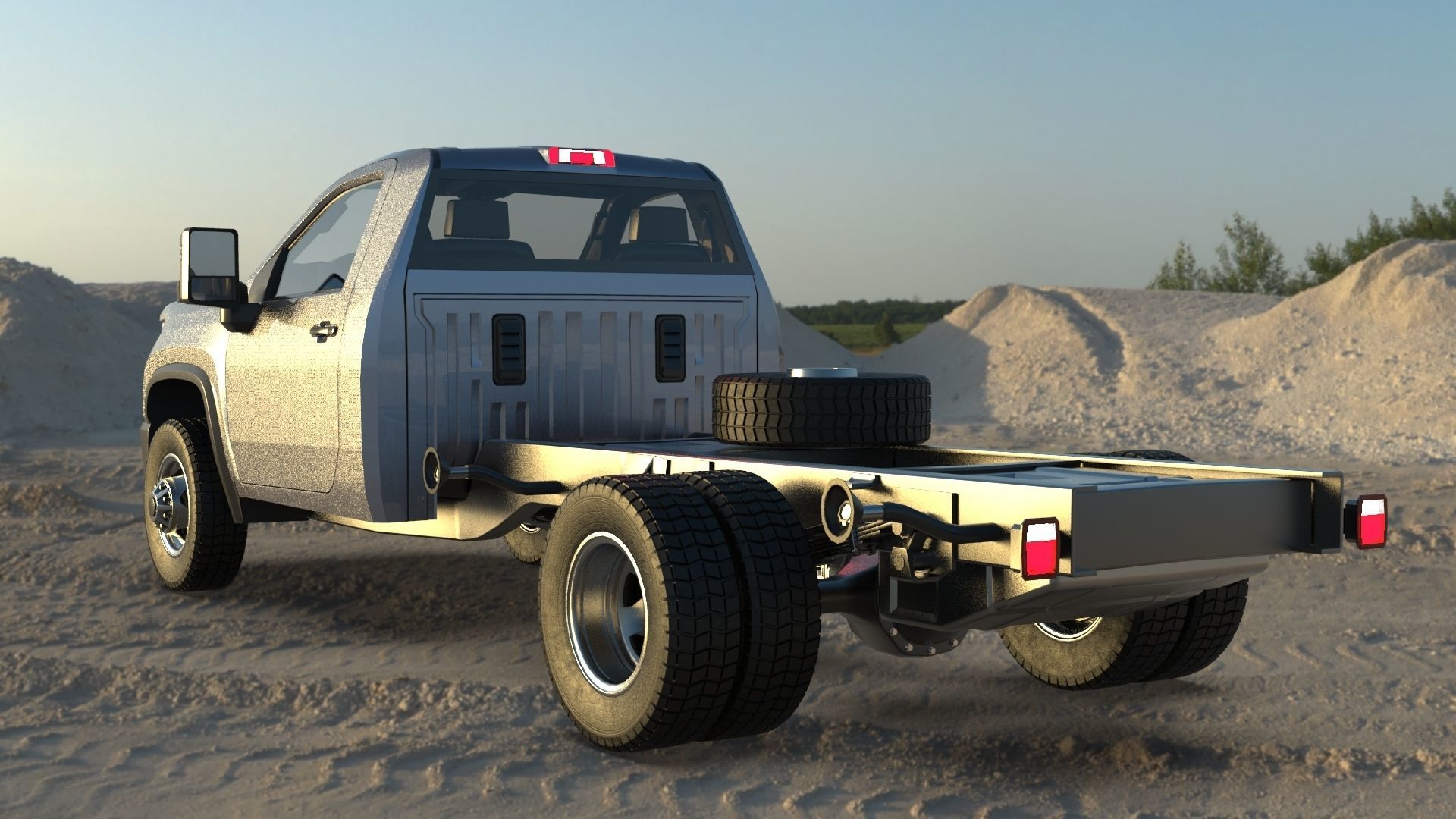 Chevrolet Silverado 3500 2021 truck Low-poly 3D model_8