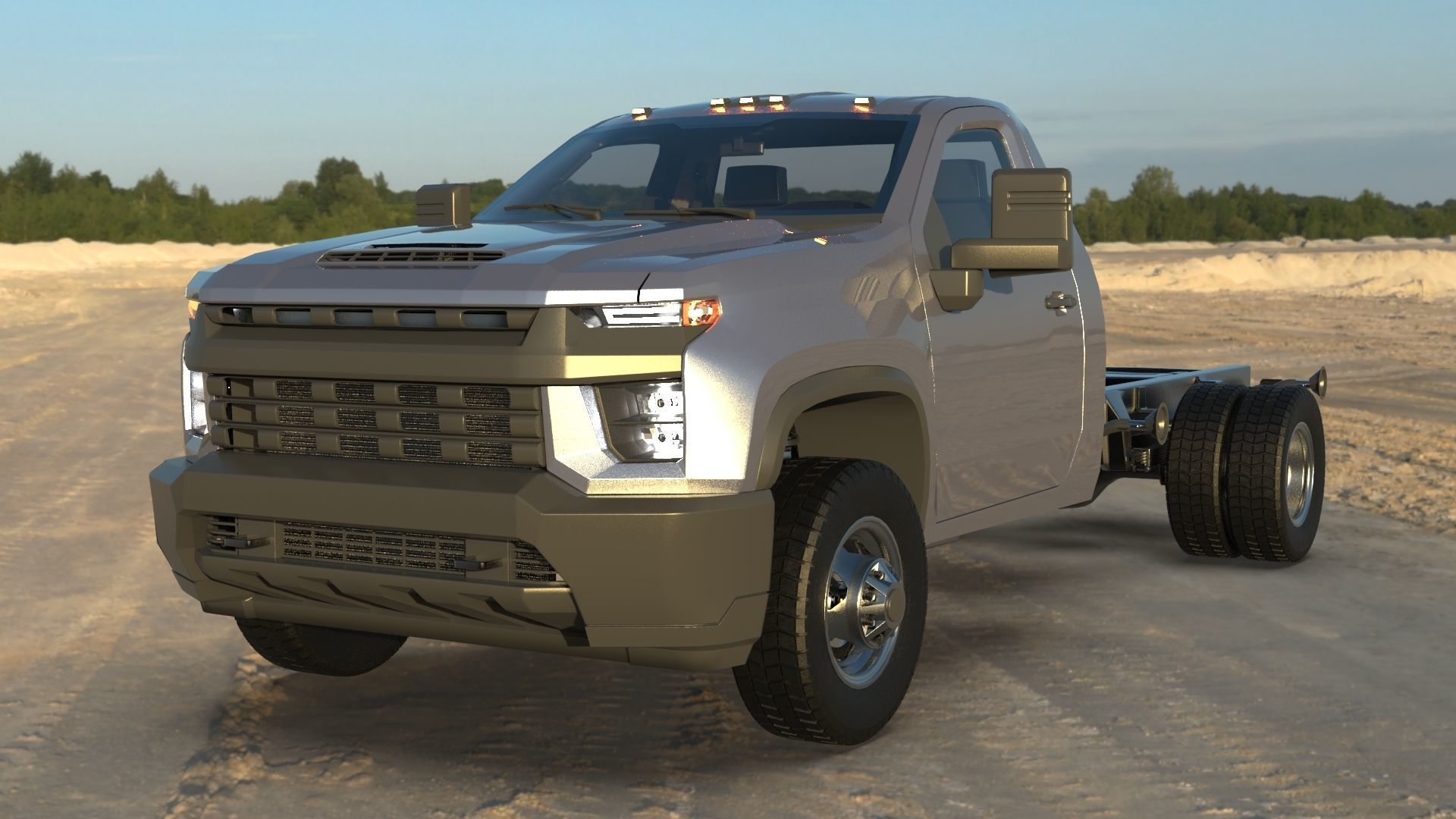 Chevrolet Silverado 3500 2021 truck Low-poly 3D model_7