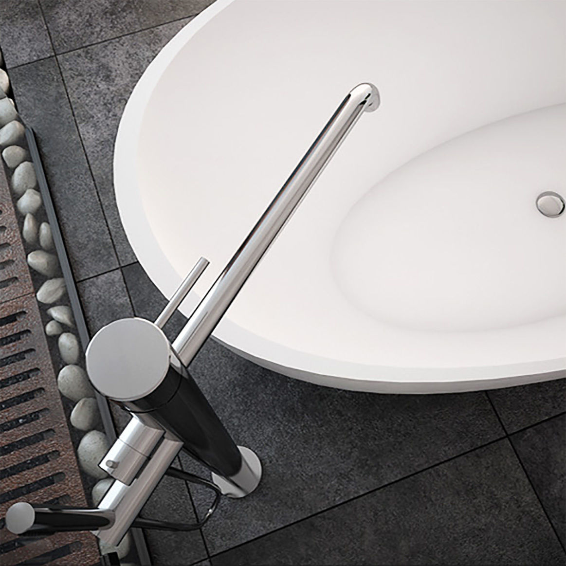 Bathroom Set chrome shower valve 3D model_1