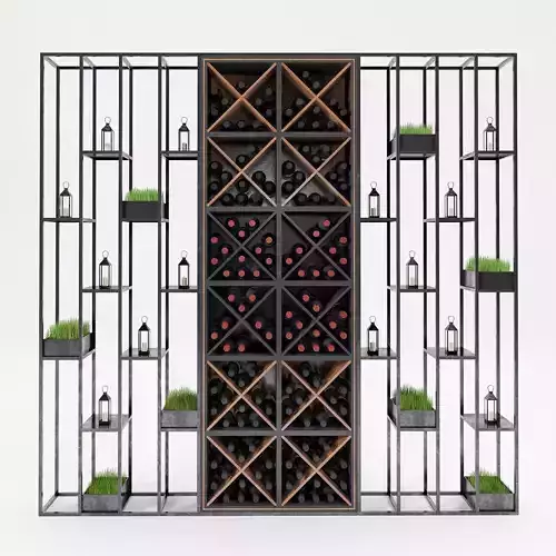 Wine shelf 3D model