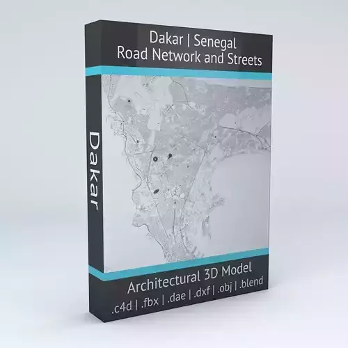 Dakar Road Network and Streets 3D model