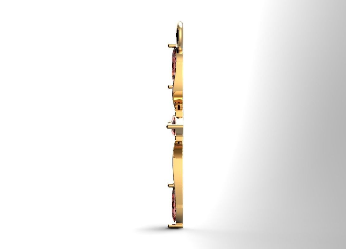 PENDANT CROSS 19 with GEMS 3D print model_4